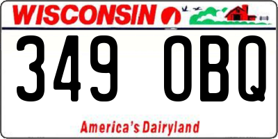 WI license plate 349OBQ