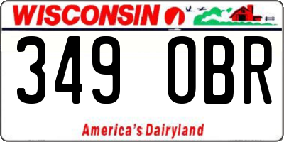 WI license plate 349OBR