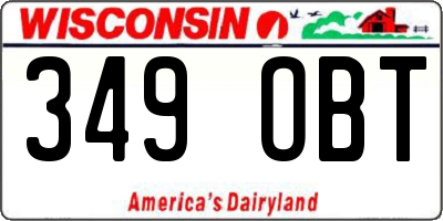 WI license plate 349OBT