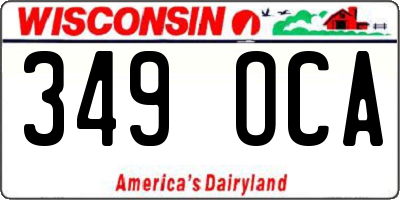 WI license plate 349OCA