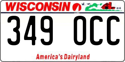 WI license plate 349OCC