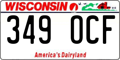 WI license plate 349OCF
