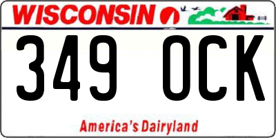 WI license plate 349OCK