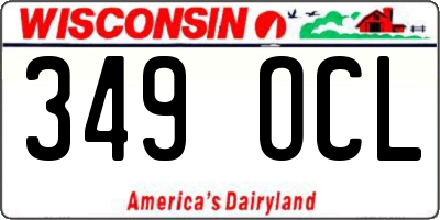 WI license plate 349OCL