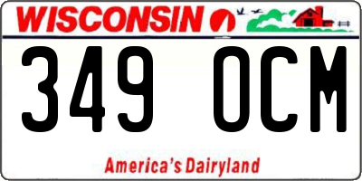 WI license plate 349OCM