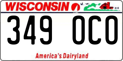 WI license plate 349OCO