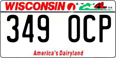 WI license plate 349OCP