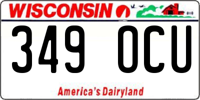 WI license plate 349OCU
