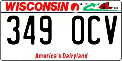 WI license plate 349OCV