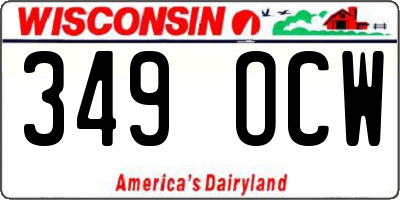 WI license plate 349OCW