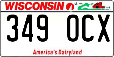 WI license plate 349OCX