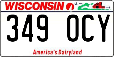 WI license plate 349OCY