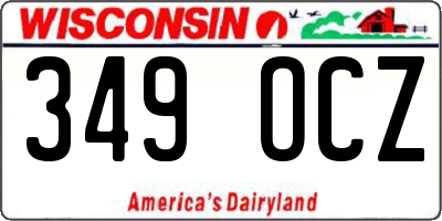 WI license plate 349OCZ