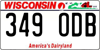 WI license plate 349ODB