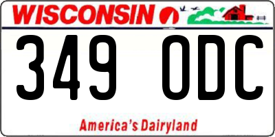 WI license plate 349ODC