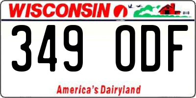 WI license plate 349ODF