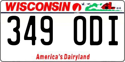 WI license plate 349ODI