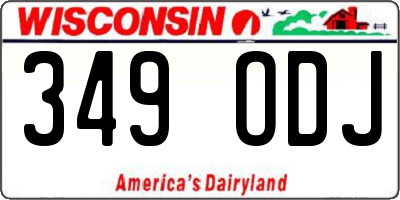 WI license plate 349ODJ