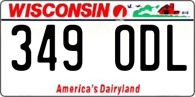 WI license plate 349ODL