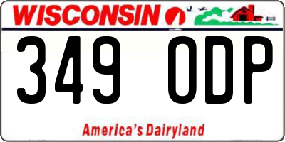 WI license plate 349ODP