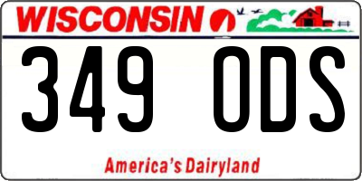 WI license plate 349ODS