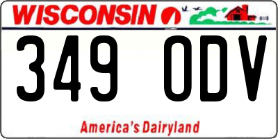 WI license plate 349ODV