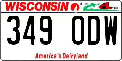 WI license plate 349ODW