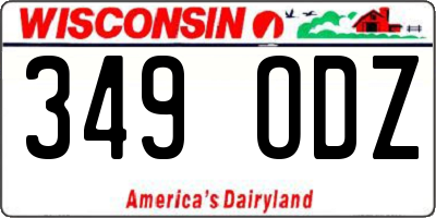 WI license plate 349ODZ