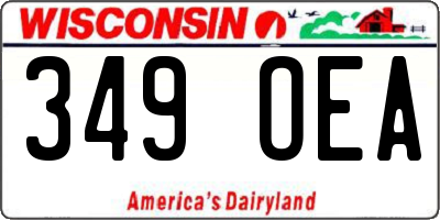 WI license plate 349OEA