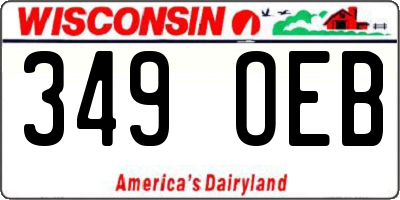 WI license plate 349OEB