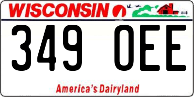 WI license plate 349OEE