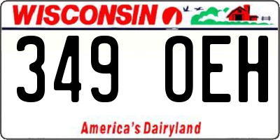 WI license plate 349OEH