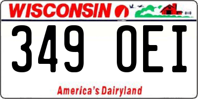 WI license plate 349OEI