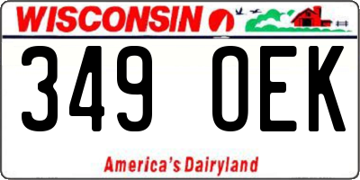 WI license plate 349OEK