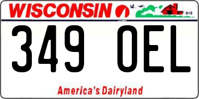 WI license plate 349OEL