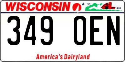 WI license plate 349OEN
