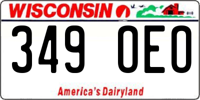 WI license plate 349OEO