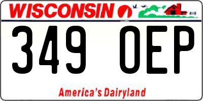 WI license plate 349OEP