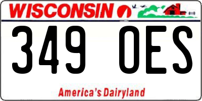 WI license plate 349OES