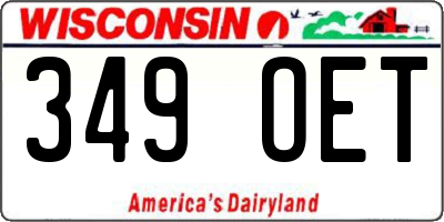 WI license plate 349OET