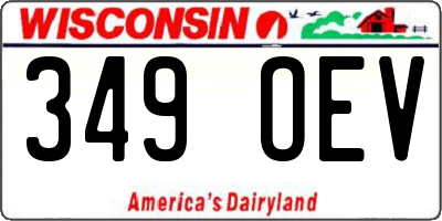 WI license plate 349OEV