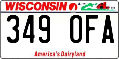 WI license plate 349OFA