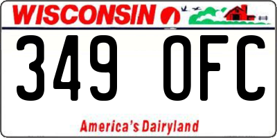 WI license plate 349OFC