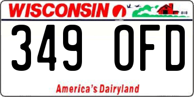 WI license plate 349OFD