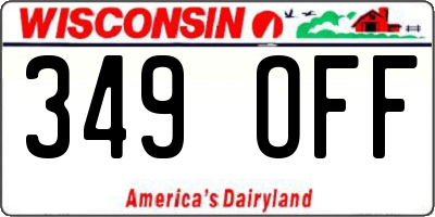 WI license plate 349OFF