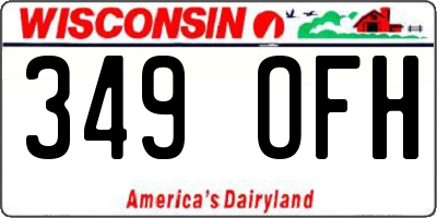 WI license plate 349OFH