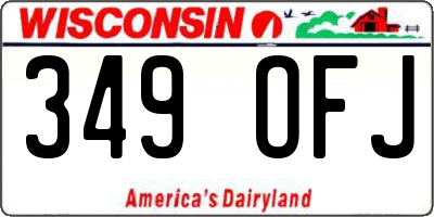 WI license plate 349OFJ