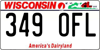 WI license plate 349OFL