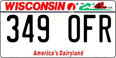 WI license plate 349OFR