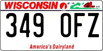 WI license plate 349OFZ